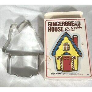 Vintage 1986 Fox Run  Gingerbread House 7 1/2' Metal Cookie Cutter Christmas